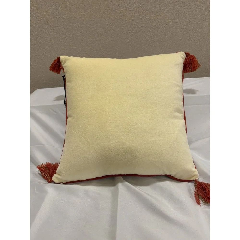 John Derian Santa Pillow Embroidered Holiday Christmas Tree